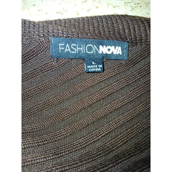 Fashion Nova Unity Two Tone Ribbed Knit Sweater Dress Women's Large Back Tie - Picture 5 of 5